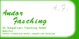 andor fasching business card
